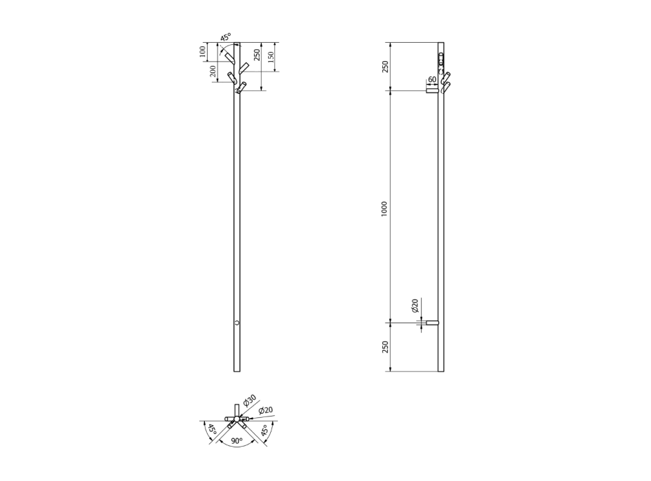 Sapho PASADOR elektrický sušiak uterákov, okrúhly, 150x1500 mm, 30 W, nerez lesk ER175V