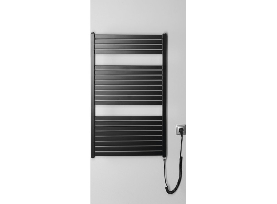 Aqualine TONDI-E elektrické vykurovacie teleso rovné 600x970 mm, 400 W, čierna mat DE466T