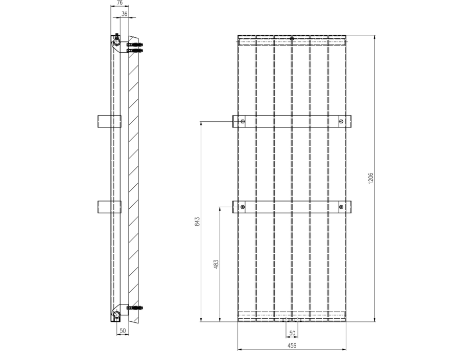 Sapho MAGNIFICA vykurovacie teleso 456x1206 mm, biela s textúrou IR135