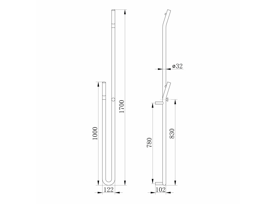 Sapho DUOPASSO elektrický sušiak uterákov s časovačom, 122x1700mm, 45 W, zlato mat ER830