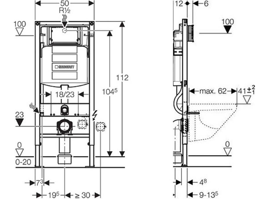 Geberit GEBERIT DUOFIX podomietková nádržka Sigma 12cm, pre montáž do sadrokartónu 111.300.00.5