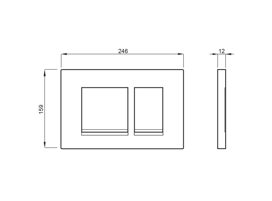 SCHWAB SCHWAB CERES ovládacie tlačidlo, 246x159 mm, biela lesk P67-0130-0250