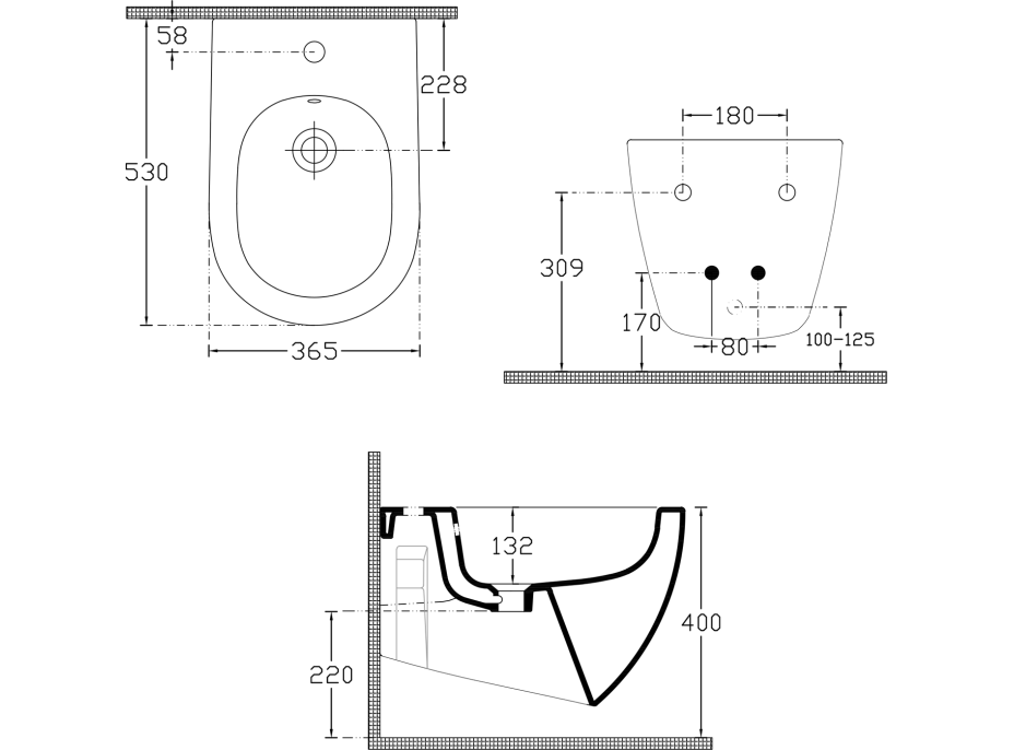 Isvea INFINITY bidet závesný, 36, 5x53cm, biela 10NF41001