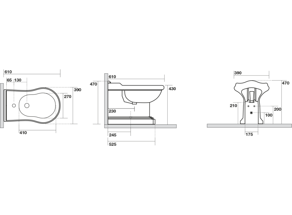 Kerasan RETRO bidet stojaci 39x61cm, biela 102201