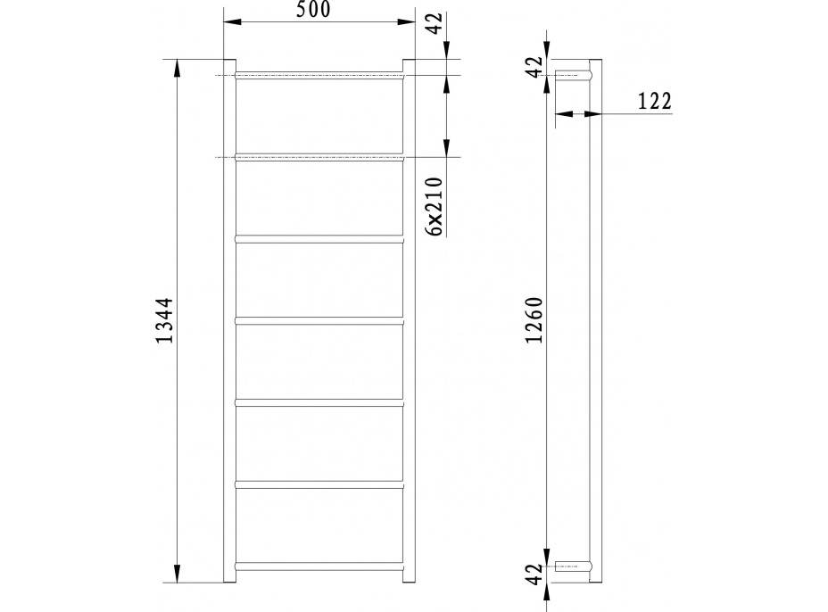 Sapho SHICK nástenný držiak uterákov 500x1344 mm, okrúhly, čierna mat SH500B