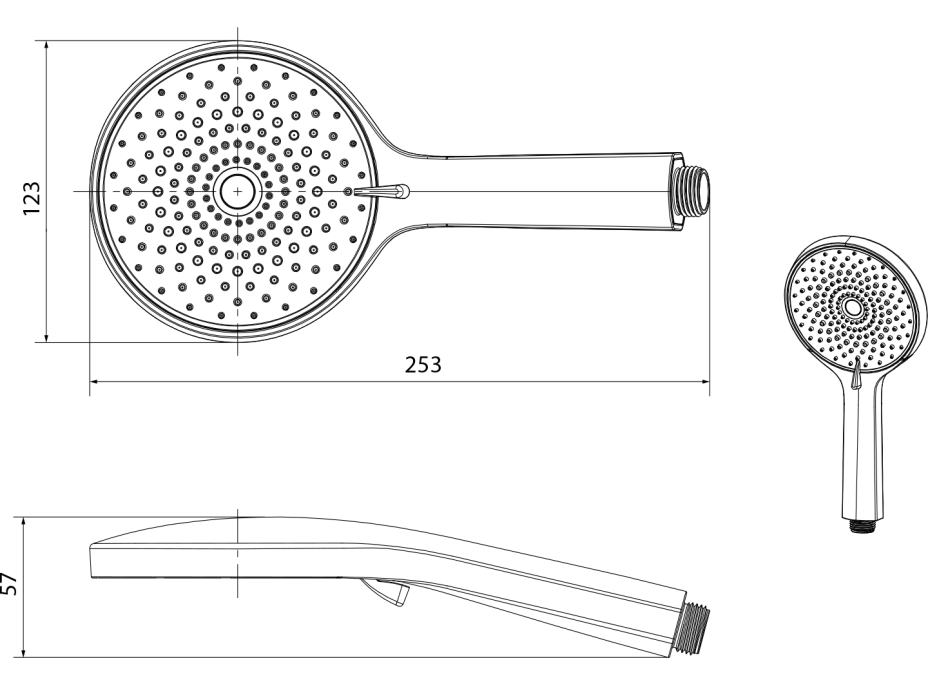 Sapho Ručná masážna sprcha, 4 režimy sprchovania, priemer 123mm, chróm 1204-10