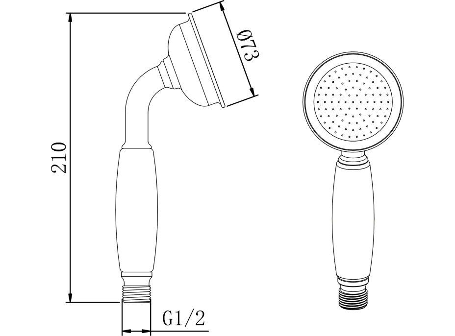 Sapho EPOCA ručná sprcha, 210mm, mosadz/chróm DOC101