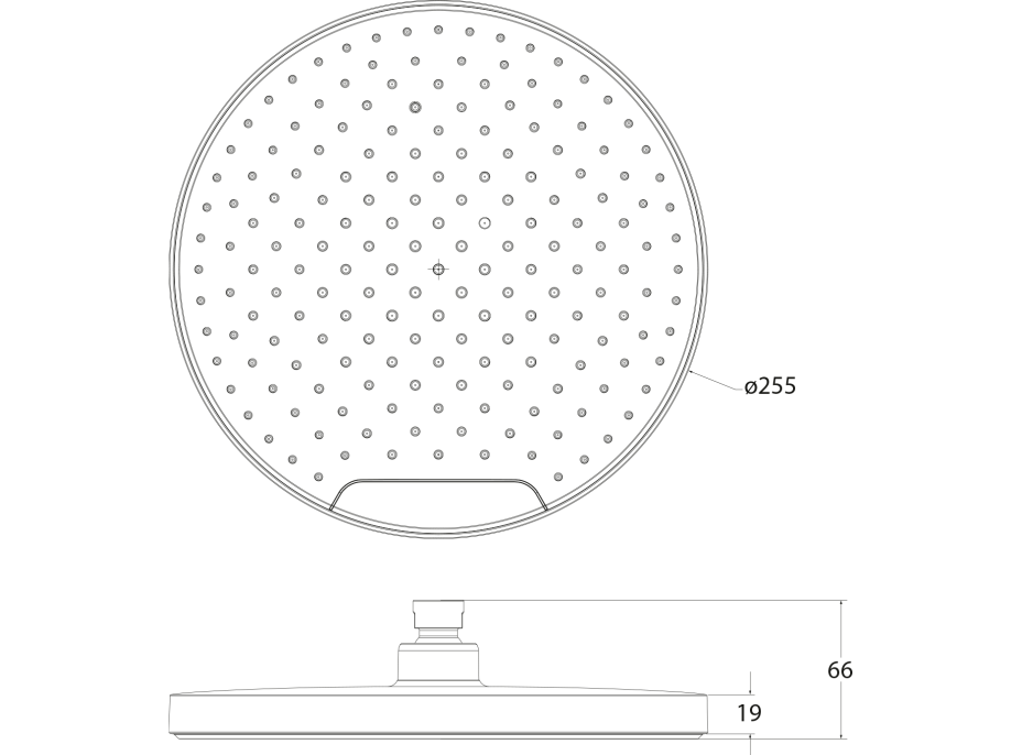 Sapho Hlavová sprcha, priemer 255mm, ABS/čierna mat SK151B