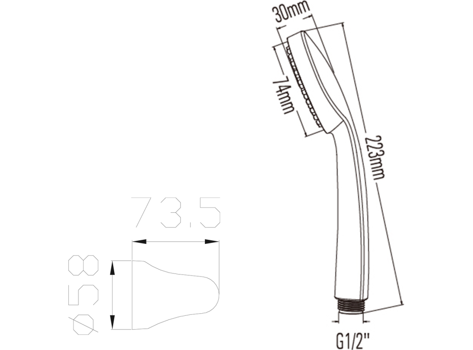 Bruckner Sprchová súprava, výklopný držiak, hadica 1500mm, chróm 621.100.1