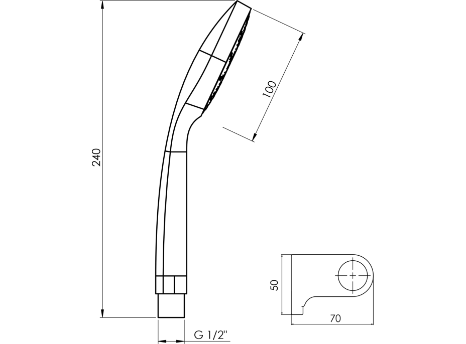 Aqualine BETTY sprchová súprava, výklopný držiak, chróm 11453