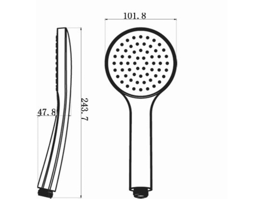 Sapho Ručná sprcha, priemer 102mm, ABS/čierna mat SK736