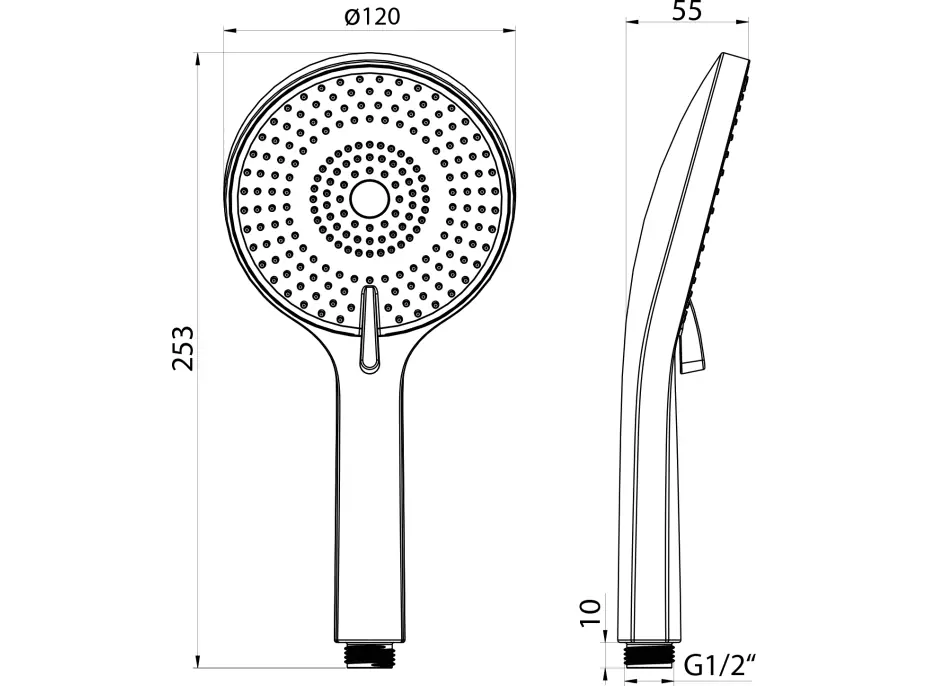 Sapho Ručná masážna sprcha, 3 režimy sprchovania, priemer 120 mm, ABS/chróm SK879