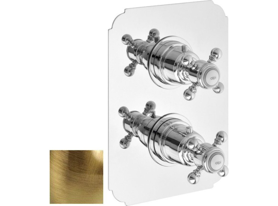 Sapho SASSARI podomietková sprchová termostatická batéria, 2 výstupy, bronz SR392BR