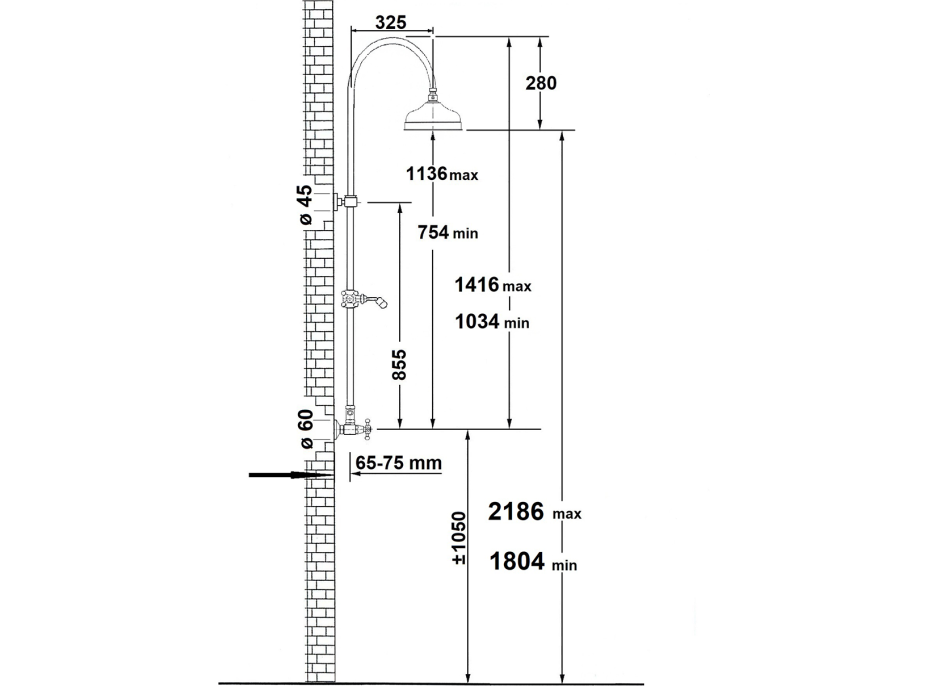 Sapho ANTEA sprchový stĺp s termostatickou batériou, chróm SET041