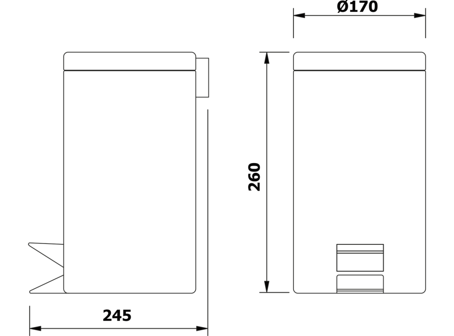 Aqualine SIMPLE LINE odpadkový kôš okrúhly 3l, biela 28103