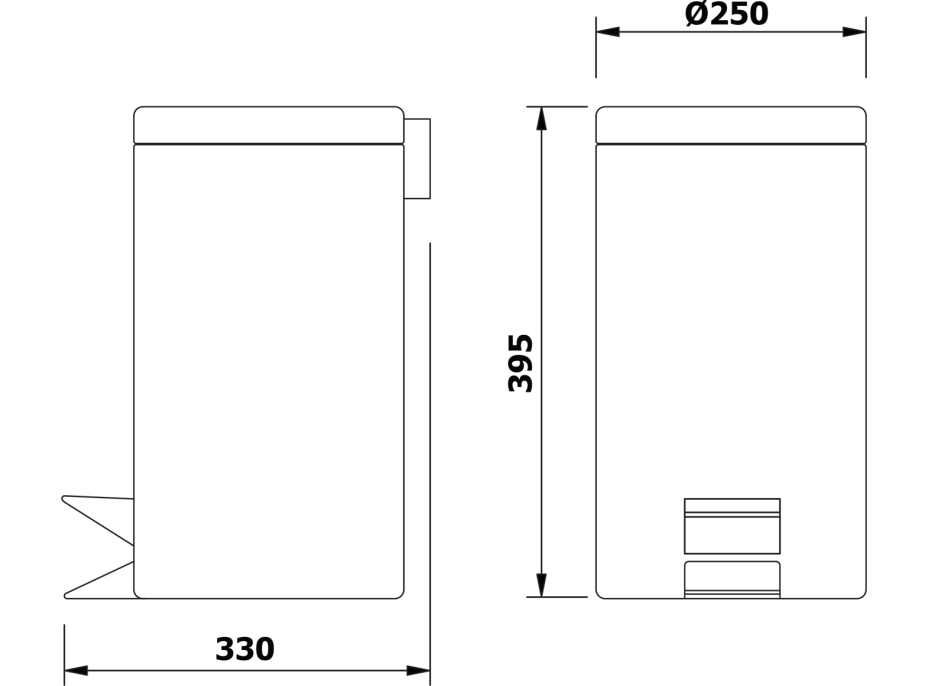 Aqualine SIMPLE LINE odpadkový kôš okrúhly 12l, nerez lesk 27112