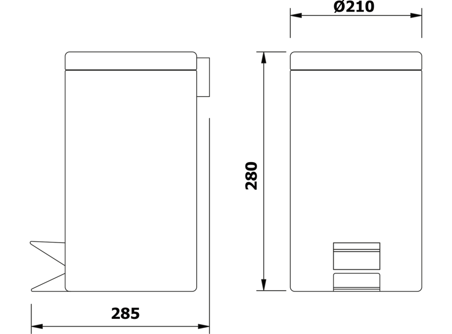 Aqualine SIMPLE LINE odpadkový kôš okrúhly 5l, nerez lesk 27105