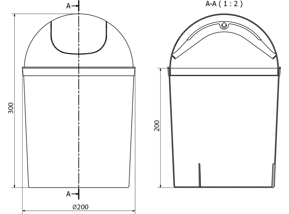 Aqualine Odpadkový kôš výklopný, 5l, plast, biela 20309