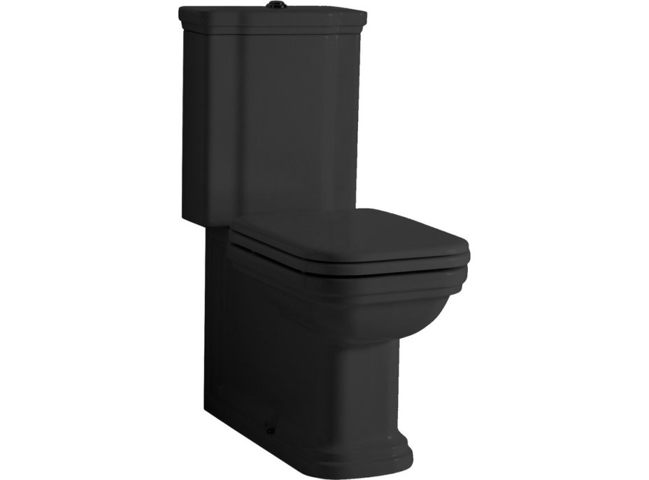 Kerasan WALDORF WC kombi misa 40x68cm, spodný/zadný odpad, čierna mat 411731