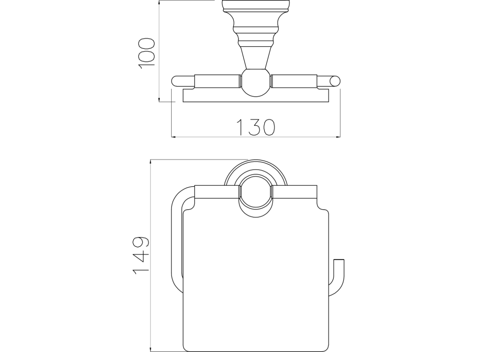 Sapho DIAMOND držiak toaletného papiera s krytom, bronz 1318-17