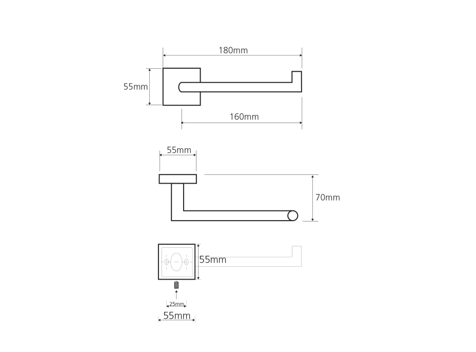 Sapho X-SQUARE držiak toaletného papiera bez krytu, chróm XQ702