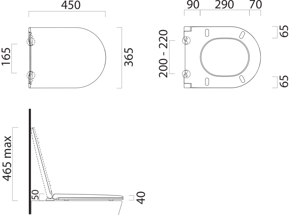 GSI PURA/KUBE X WC sedátko Soft Close, duroplast, čierna mat/chróm MS992C26