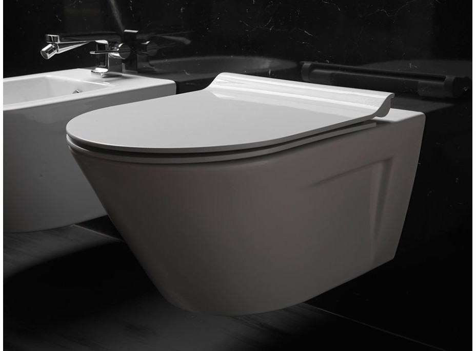 GSI PURA/KUBE X/NORM WC sedadlo, SLIM, Soft Close, biela/chróm MS86CSN11