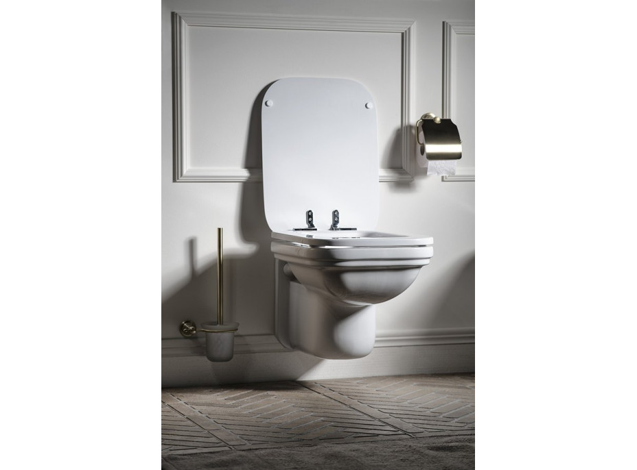 Kerasan WALDORF WC sedátko, Soft Close, biela/chróm 418801