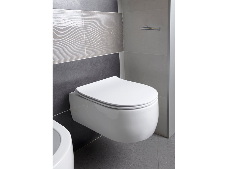 Kerasan FLO WC sedátko, SLIM, Soft Close, biela 319101