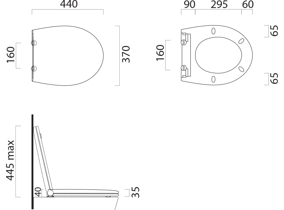 GSI MODO WC sedátko Soft Close, duroplast, čierna mat/chróm MS93C26