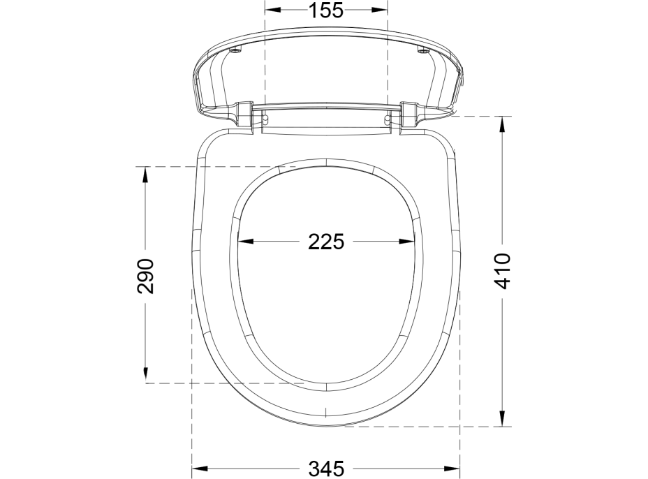 Aqualine RIGA WC sedátko, pánty ABS, horné uchytenie RG901