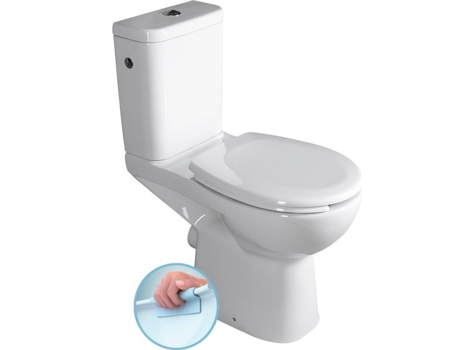 Sapho HANDICAP WC kombi zvýšený sedák, Rimless, zadný odpad, biela K11-0221