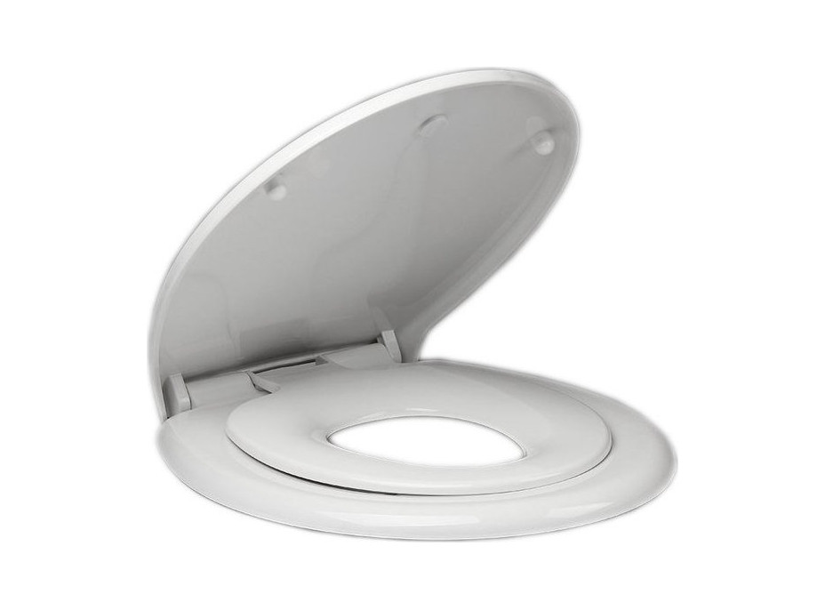 Aqualine WC sedátko s integrovaným detským sedátkom, Soft Close, biela FS125