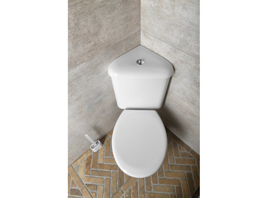 Aqualine CLIFTON rohové WC kombi, dvojtlačítko 3/6l, zadný/spodný odpad, biela FS1PK