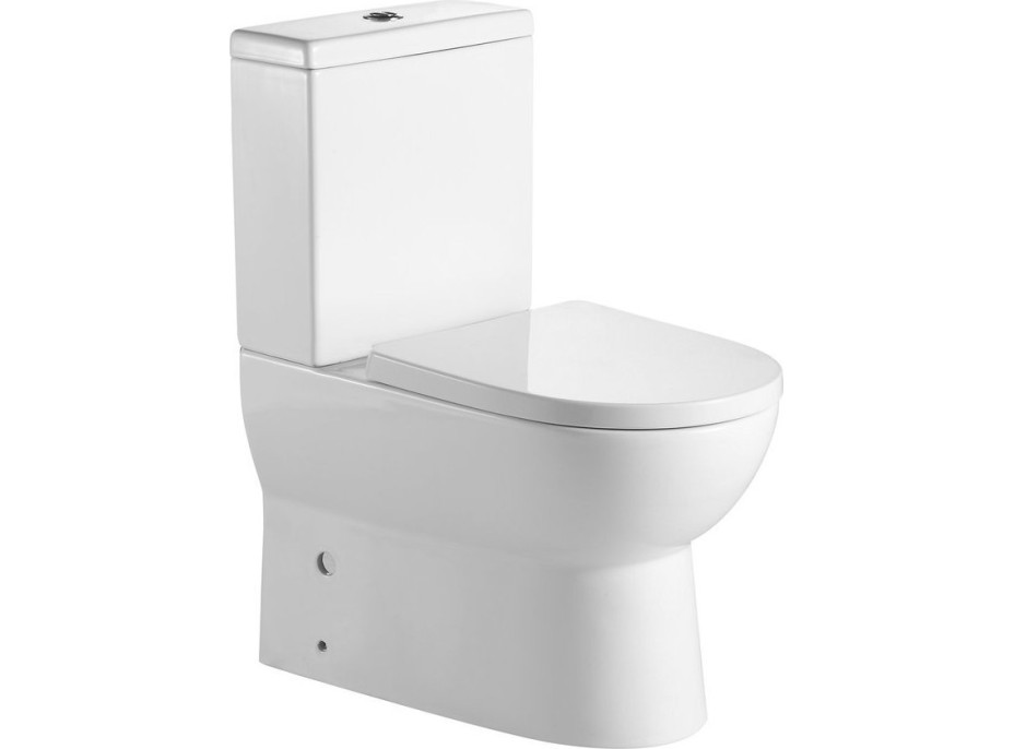 Aqualine JALTA WC kombi, Rimless, spodný/zadný odpad, biela PB103RW