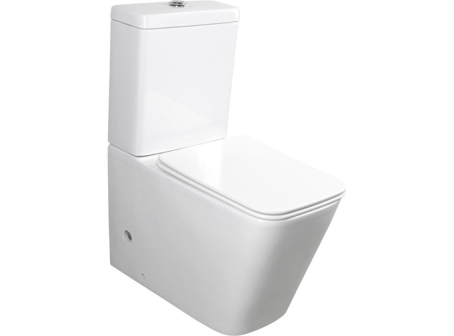 Sapho PORTO RIMLESS WC kombi, spodný/zadný odpad, biela PC102WR