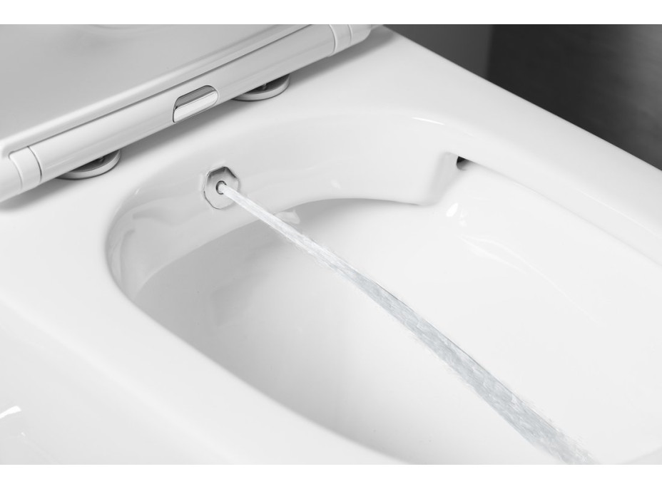 Sapho PACO CLEANWASH WC kombi, integrovaná batéria a bidet. spŕška, spodný/zadný odpad, biela PC1012RX