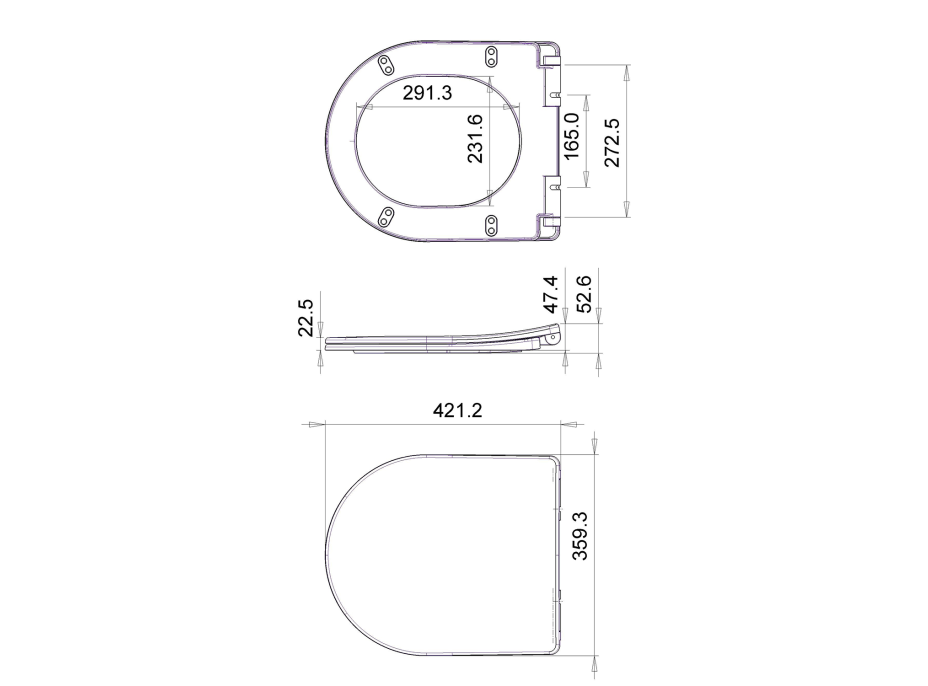 Aqualine VERMET WC sedátko, Soft Close, biela VRS008