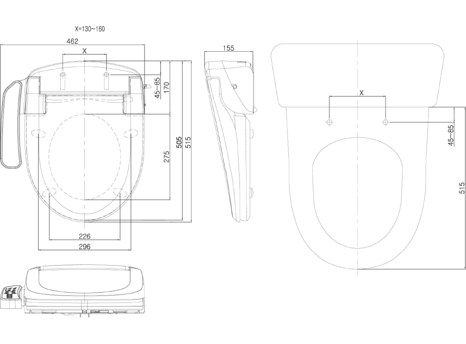 Aqualine BLOOMING EKO elektronický bidet NB-1120D