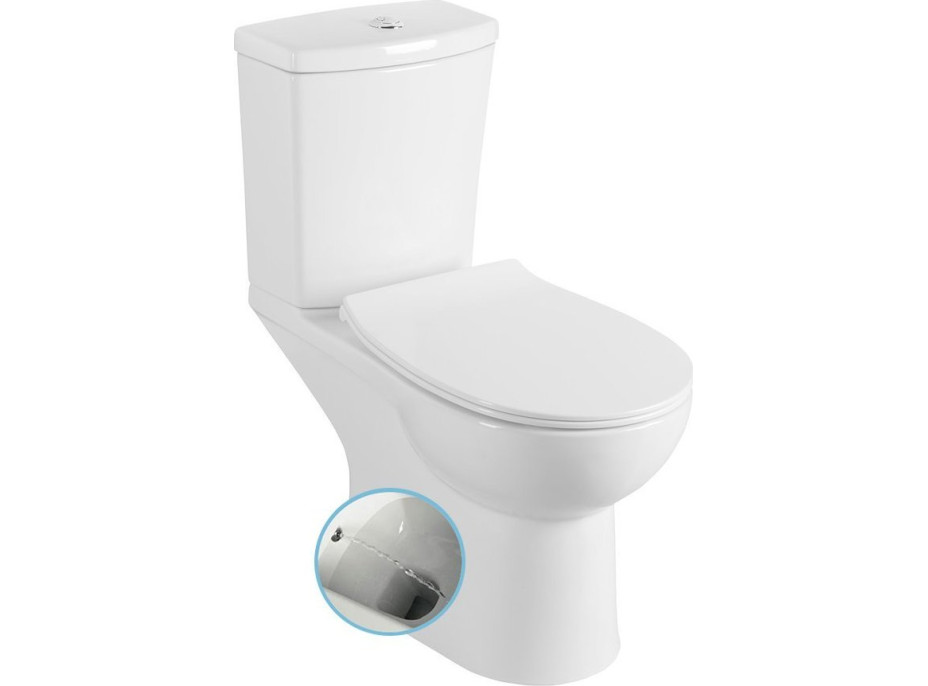 Sapho KAIRO CLEANWASH WC kombi s bidet. spŕškou, zadný odpad, biela PC106