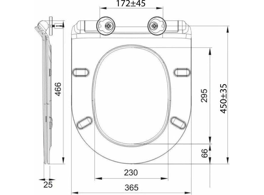 Sapho WC sedátko, SLIM, Soft Close, biela PCS081