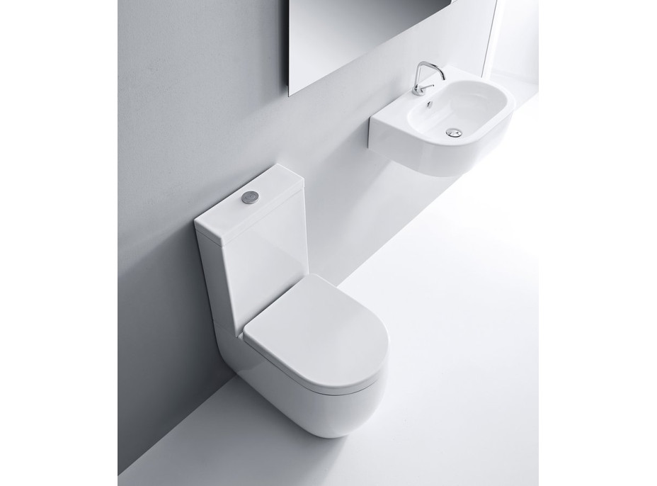 Kerasan FLO WC kombi misa 36x60cm, spodný/zadný odpad, biela 311701