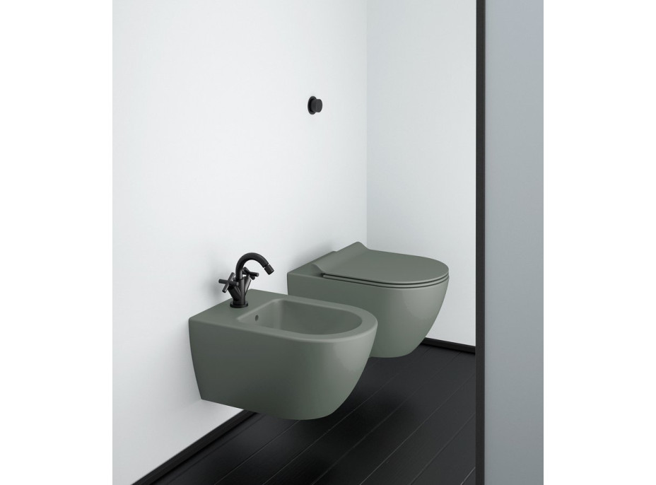 GSI PURA závesná WC misa, Swirlflush, 36x55cm, agáve dual-mat 881504