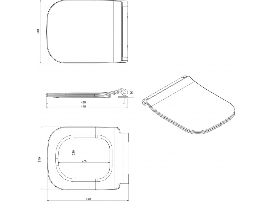 Isvea VEA WC sedátko, SLIM, odnímateľné, Soft Close, biela 40Z80200I-S