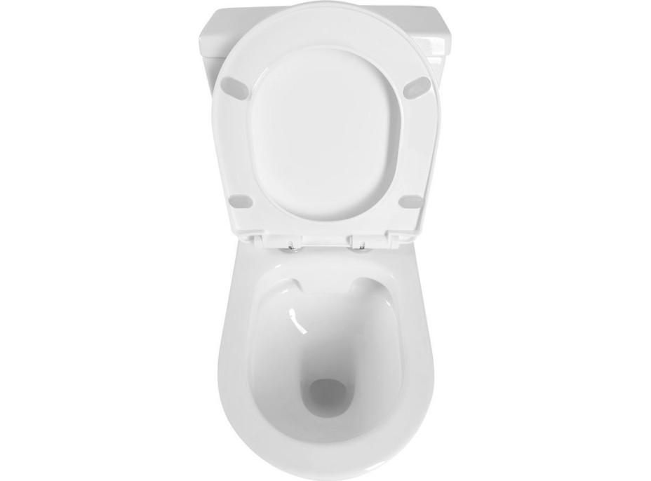 Aqualine JALTA WC kombi, Rimless, spodný/zadný odpad, biela PB103RW