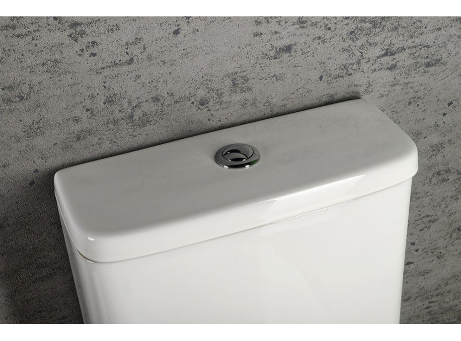 Sapho TURKU RIMLESS WC kombi zvýšený sedák, spodný/zadný odpad, biela PC104WR