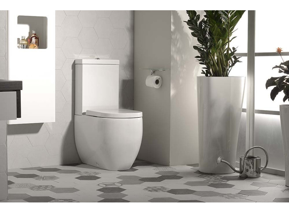 Kerasan FLO WC kombi misa 36x60cm, spodný/zadný odpad, biela 311701