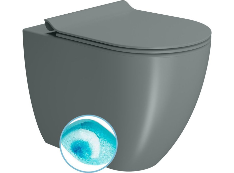 GSI PURA WC misa stojaca, Swirlflush, 36x55cm, spodný/zadný odpad, agave dual-mat 880304