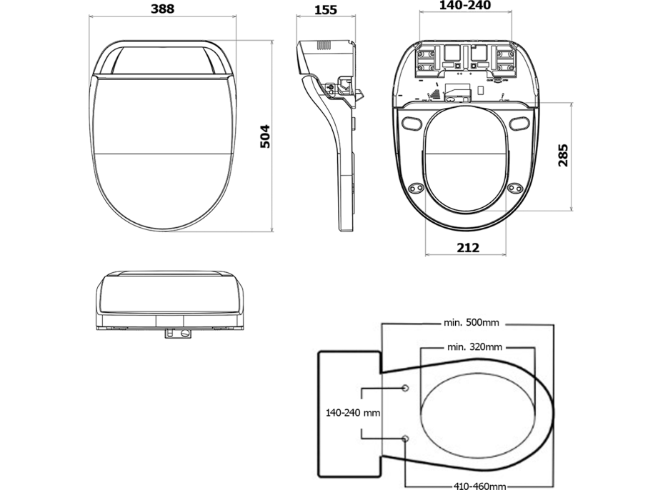 Sapho USPA LUX elektronický bidet s diaľkovým ovládaním UB-6635RU