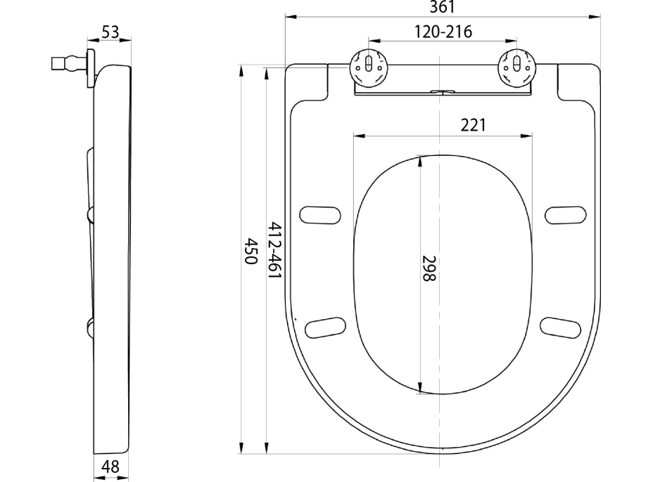 Aqualine DONA WC sedátko, Soft Close, biela FD121